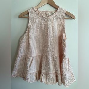 Pink and white tank top